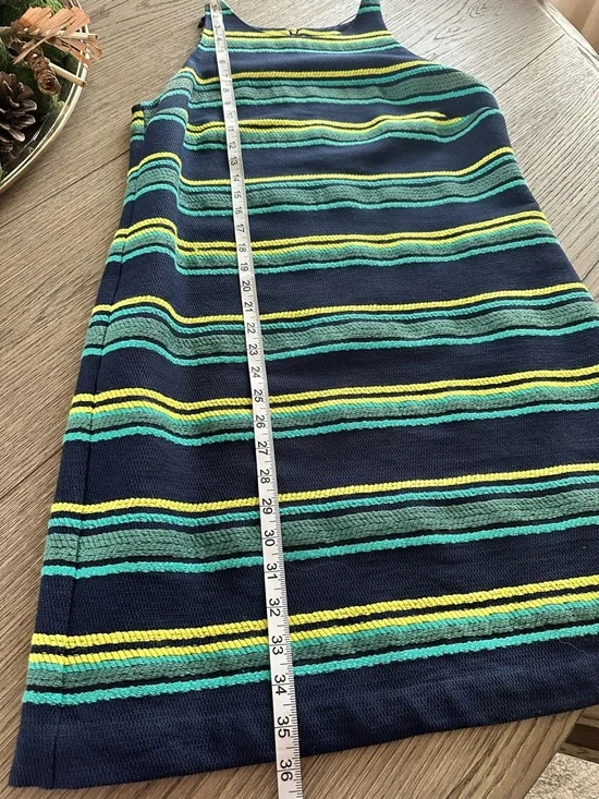 Vineyard Vines Navy Dress with Teal and Yellow Stripes - Picture 5 of 8